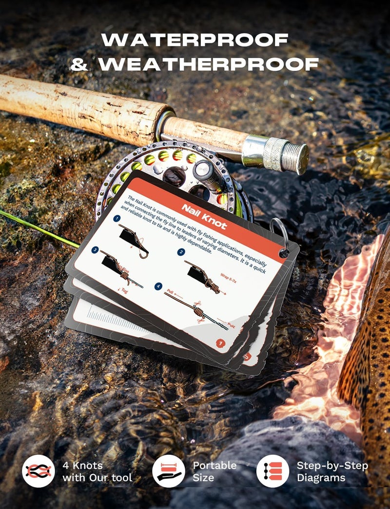 HOOK-EZE Fishing Nail Knot Tying Tool Combo|Includes Waterproof Pocket Guide, Nail Knot Tying Tool with Hook Cleaner, Zinger Retractor|Fly Fishing Accessories Fishing Gifts & Stocking Stuffers for Men - Image 5